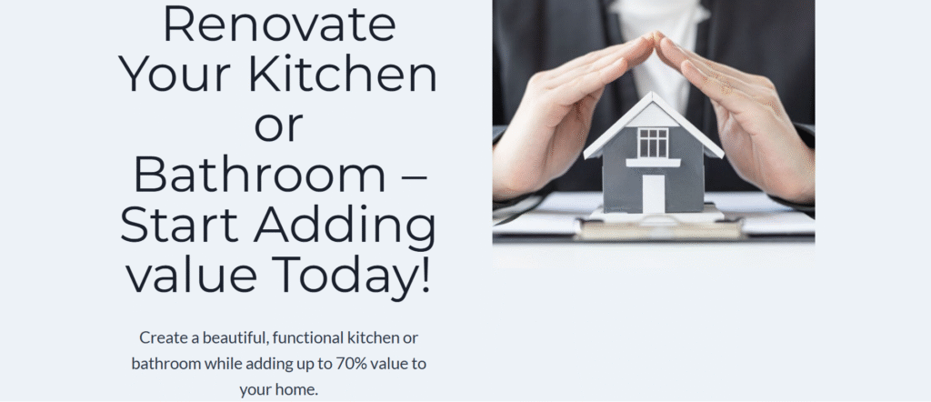 About us 3 Modern kitchen remodel Charlotte NC with white shaker cabinets and quartz countertops