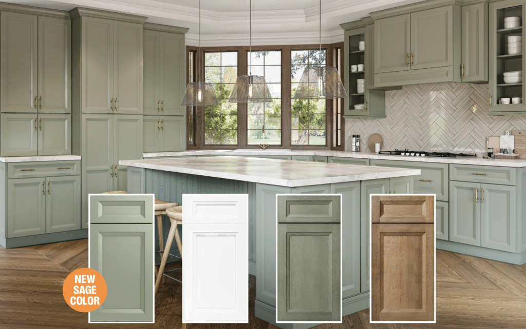 Modern white shaker kitchen after RTA cabinet assembly Charlotte NC installation