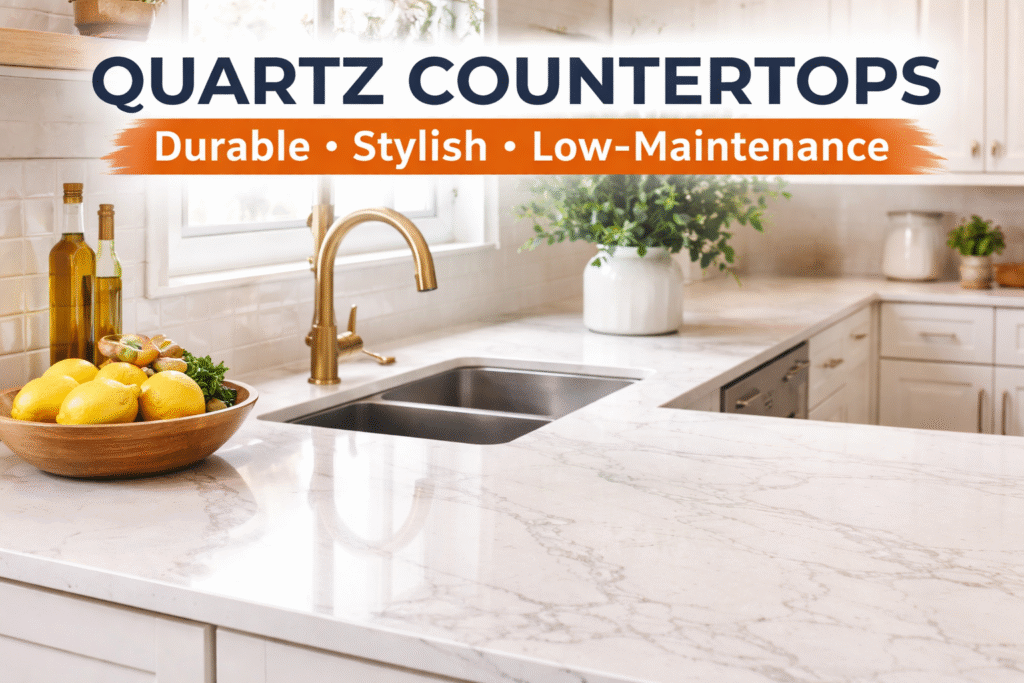 Sleek kitchen details with golden accents